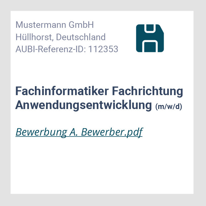 Ablauf der Blitzbewerbung Schritt 3