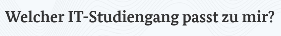Welcher Studiengang passt zu mir?