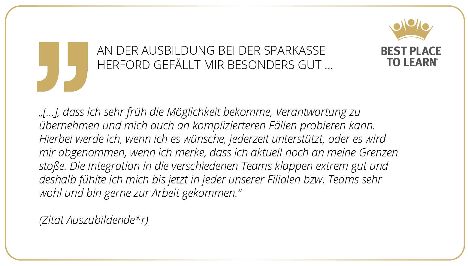 Ausbildung bei der Sparkasse Herford